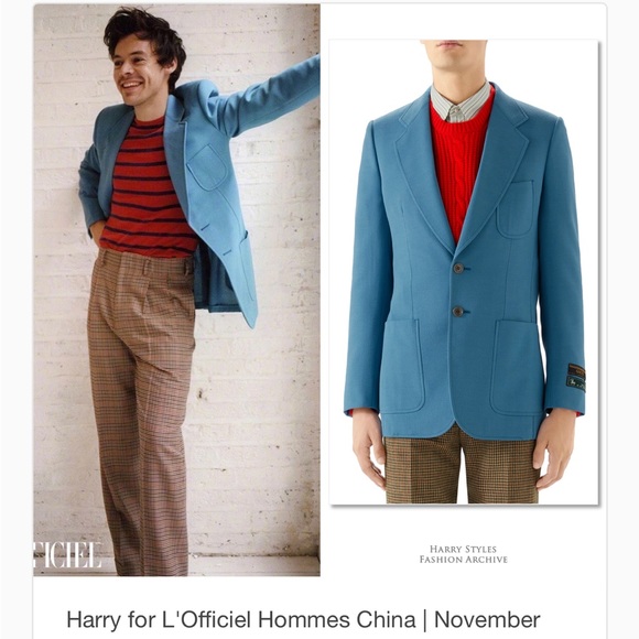 - Gucci Solid Wool-Blend Blue Sport Coat - Picture 7 of 7